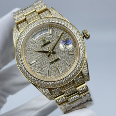 Replica Rolex Watch 3A Quality 2813 Movement 316L Steel Full Diamond 42mm Day Date Watch