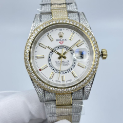 Replica Rolex Watch 3A Quality 2813 Movement 316L Steel Full Diamond 42mm Sky Dweller Watch