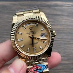 Replica Rolex Watch Seagull 2813 Movement Best 3A+ Quality K1 Factory 41mm Daydate Golden Watch