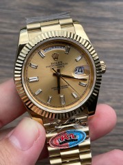 Replica Rolex Watch Seagull 2813 Movement Best 3A+ Quality K1 Factory 41mm Daydate Golden Watch