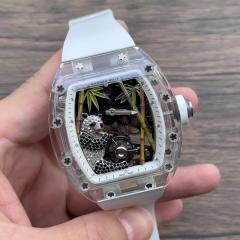 Replica Richard Mille 5A Quality Tourbillon Movement 1:1 Accrylic Case Bamboo Watch