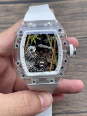 Replica Richard Mille 5A Quality Tourbillon Movement 1:1 Accrylic Case Bamboo Watch