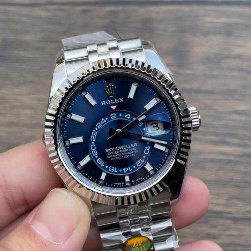 Replica Rolex Watch 5A Quality 9901 Clone Movement 904L Steel 1:1 42mm ZF Factory Sky Dweller Watch