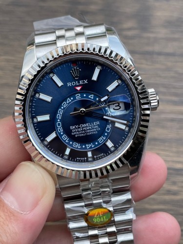 Replica Rolex Watch 5A Quality 9901 Clone Movement 904L Steel 1:1 42mm ZF Factory Sky Dweller Watch