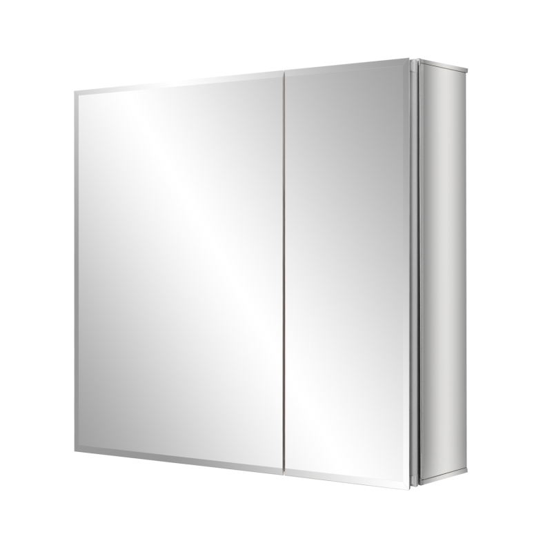ALuminum Medicine Cabinet with Beveled Edge Double Sided Mirror Door,with 5X Magnifying Makeup Mirror, Recess or Surface Mount ,  30 x 26 inch
