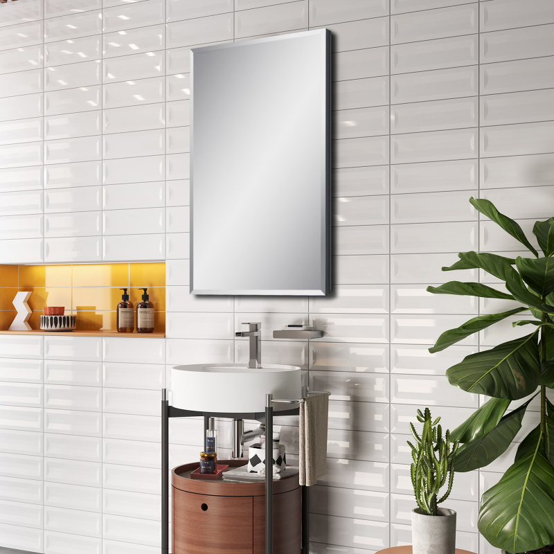 Black Aluminum Medicine Cabinet with Double sided Mirror Door, Recessed and Surface Mount, 14 x 24 inch