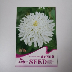 White Zinnia elegans seeds 50 seeds/bags