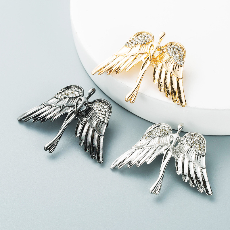 Wholesale Jewelry Alloy Angle Wings Design Brooch Pins