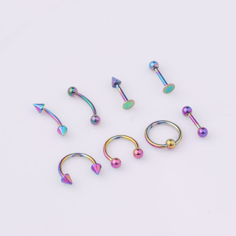 Five Colors Stainless Steel Septum Piercings Set Distributor