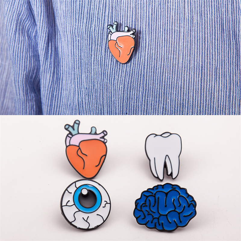 Wholesale Jewelry Cartoon Human Organs Form Brooch Pin