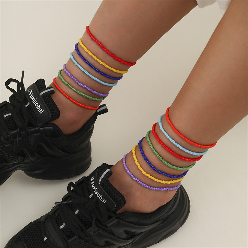 Prevalent Multicolor Beaded Stackable Anklet Supplier