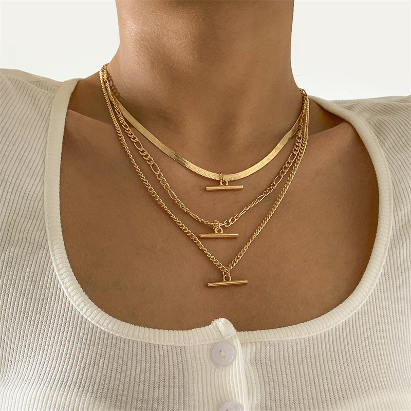 Fashion Alloy Multi-element Set Copper Chain Necklace Manufacturer