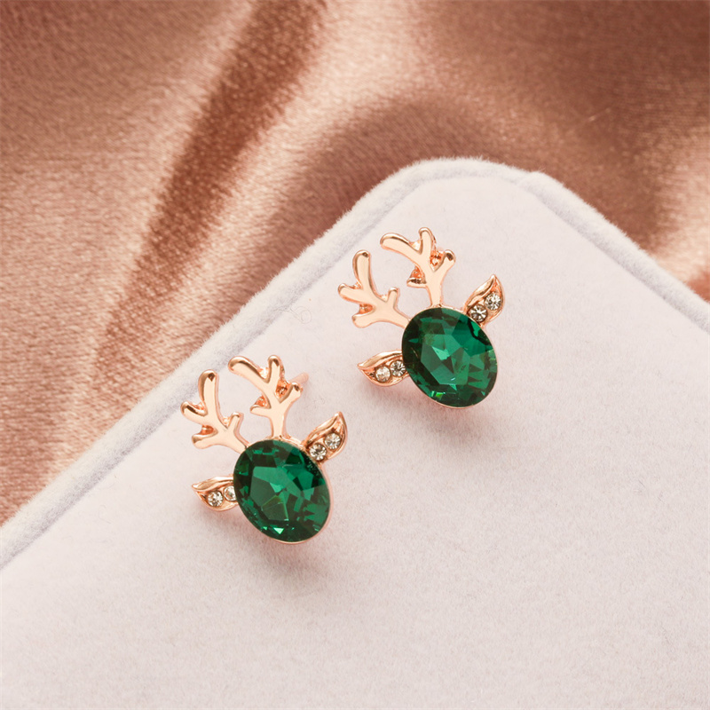 Korean Earrings Crystal Gemstone Antler Earrings Distributor