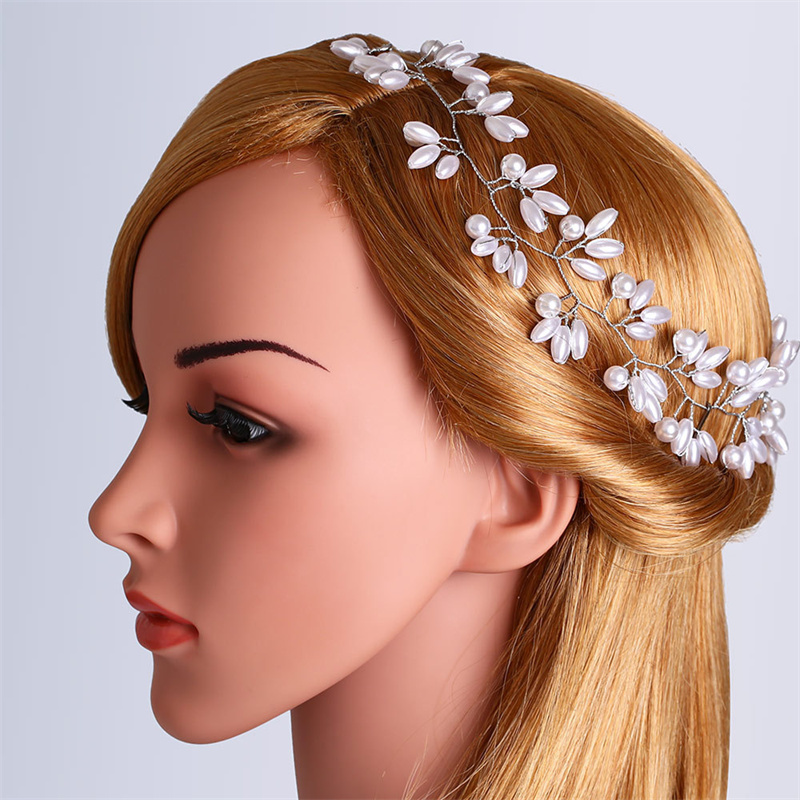 Wholesale Bride's Simple Headdress Pearl Rhinestone Sweet Po Headband