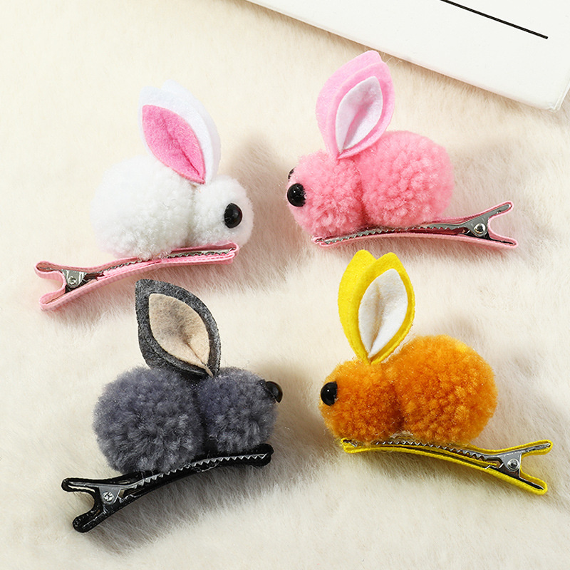 Wholesale Jewelry Korean Children's Hair Accessories, Felt Rabbit Hairpin, Autumn And Winter Hairpin