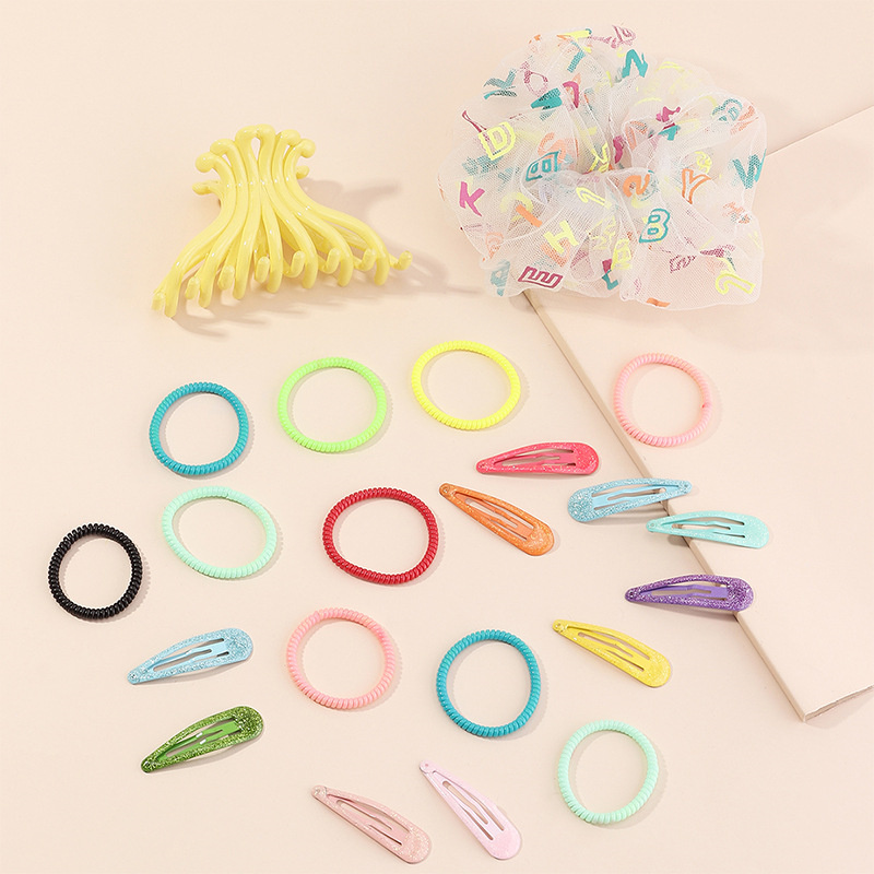 Cute Candy Color Dripping Gauze Letter Hair Tie Chrysanthemum Catch Clip Manufacturer
