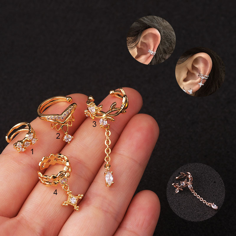 Products Without Pierced Earrings Inlaid Zircon Personalized Creative Piercing Jewelry Distributor