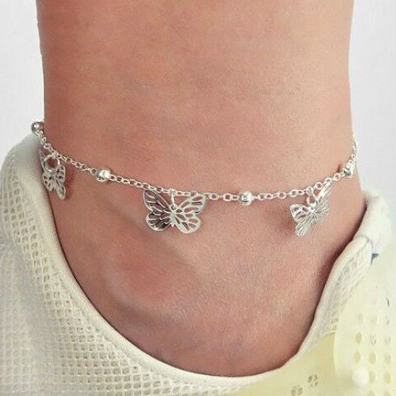 Wholesale Selling Beach Multilayer Hollow Butterfly Pendant Anklet Personalized Fashion Jewelry