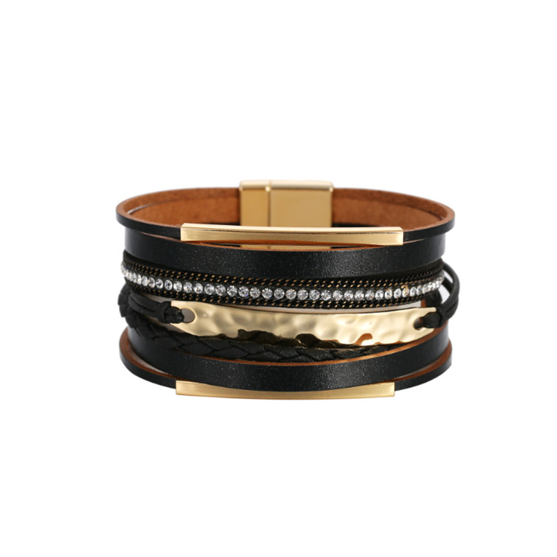 Jewelry Bohemian Bracelet  Multilayer Simple Copper Accessories Ladies Leather Bracelet Distributor