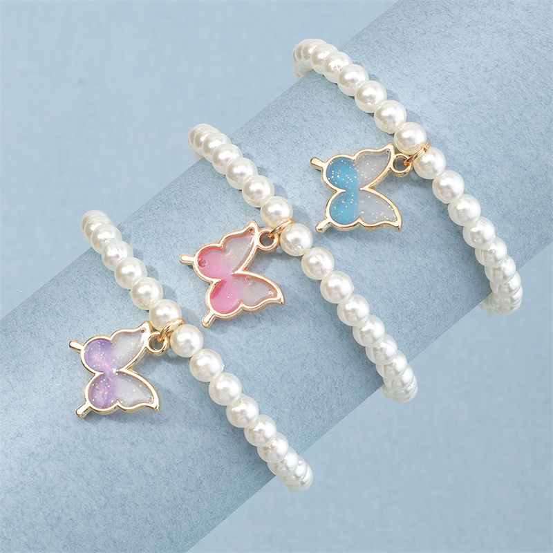 Girls Simple Pearl Butterfly Accessory Bracelet Distributor
