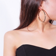 Wholesale Fashion Trendy Fan Exaggerated Earrings Metal Geometric Oval Square Earrings Vendors