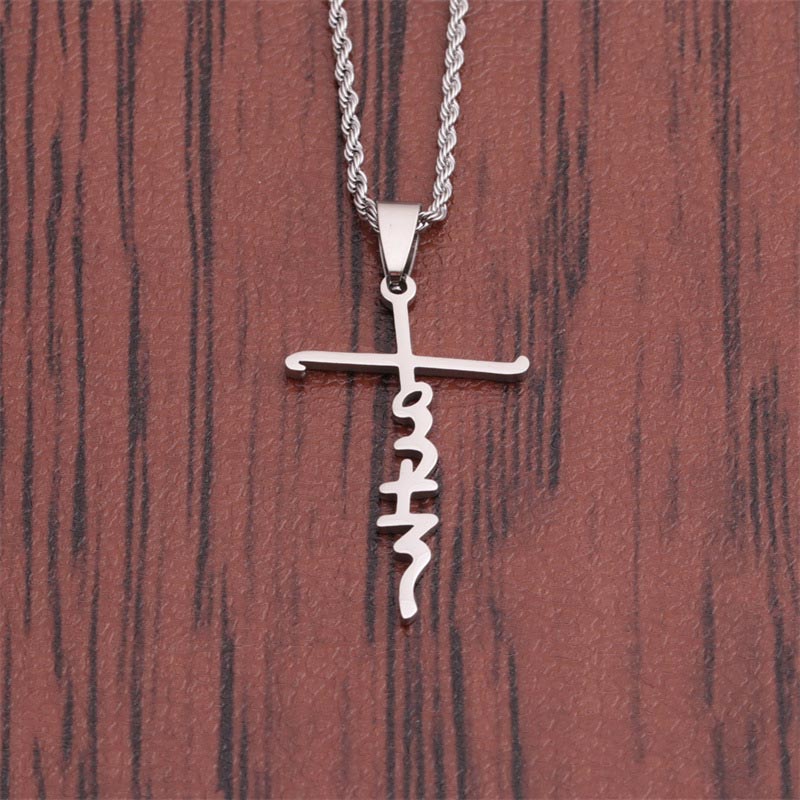 Wholesale Titanium Steel Hip Hop Cross Fashion Stainless Steel Pendant Necklace