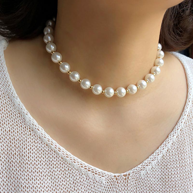 Wholesale Vintage Round Pearl Necklace Fairy Elegant