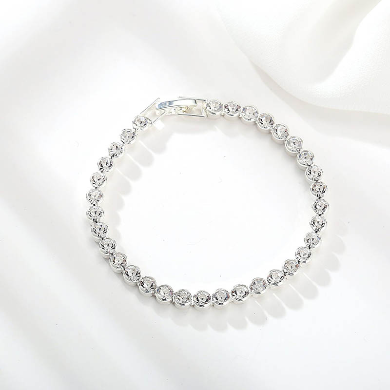 Wholesale Full Diamond Single Row Bracelet Roman Crystal Simple