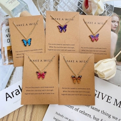Bohemian Alloy Butterfly Pendant Necklace Set Fashion Distributor