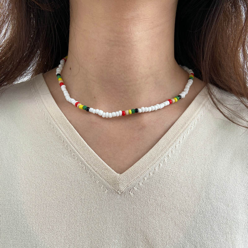 Color Beaded Clavicle Chain Creative Personality Ethnic Resin Distributor