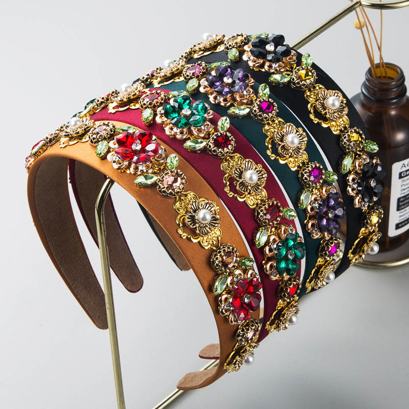 Baroque Diamond Pearl Flower Headband Hair Accessories Distributor