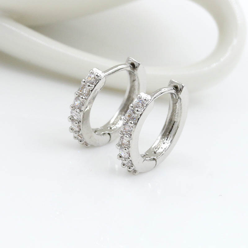 Fashion Zircon Earrings Buckle Fine Crystal Stud Earrings Jewelry Distributor