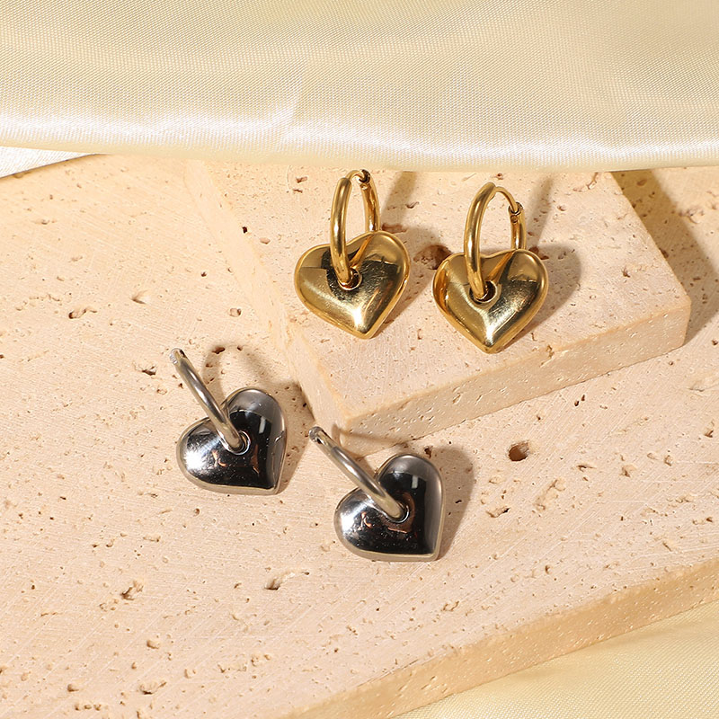 Solid Love Pendant Stainless Steel Earrings For Women Supplier