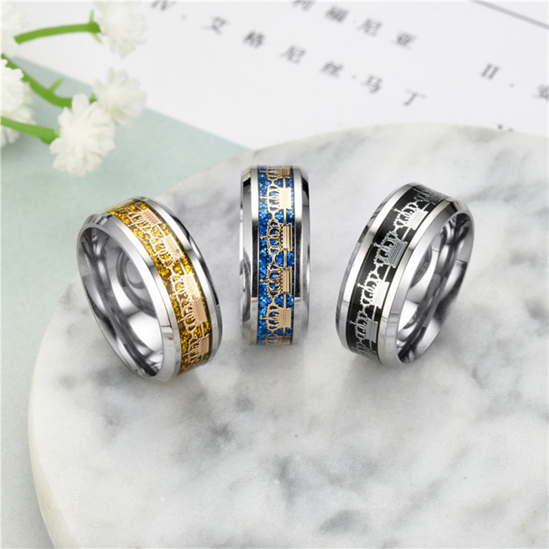 Style Titanium Steel Crown Ring Fashion Jewelry Supplier