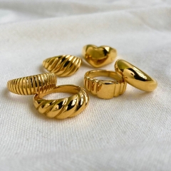 Croissant Gold Stainless Steel Ring Fashion Trend Distributor