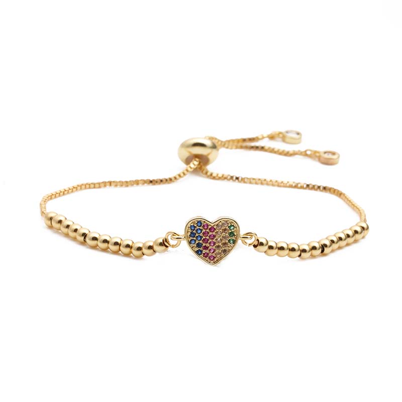 Wholesale Jewelry Copper Zirconium Love Adjustable Bracelet Gift Vendors