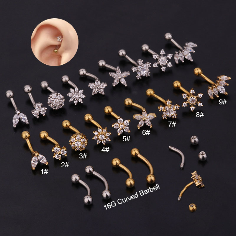 Style Stainless Steel Zircon Creative Fashion Ear Piercing Jewelry Manufacturer