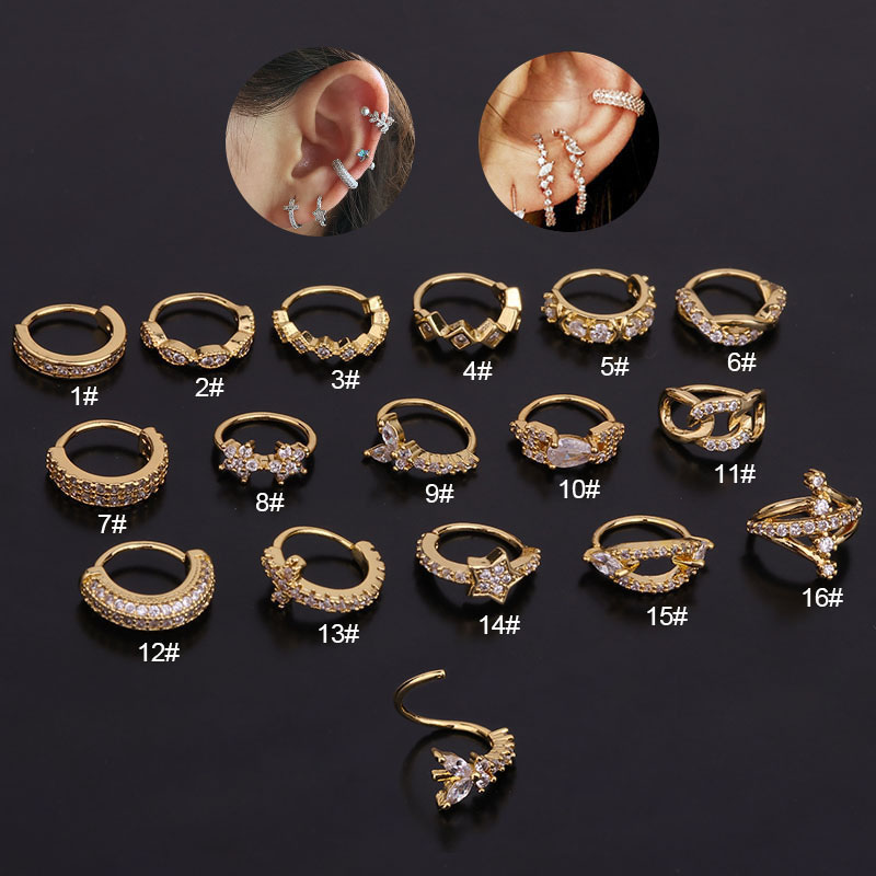 Korean Version Of The  Zircon Earrings Creative Personality Nose Ring Piercing Jewelry Manufacturer