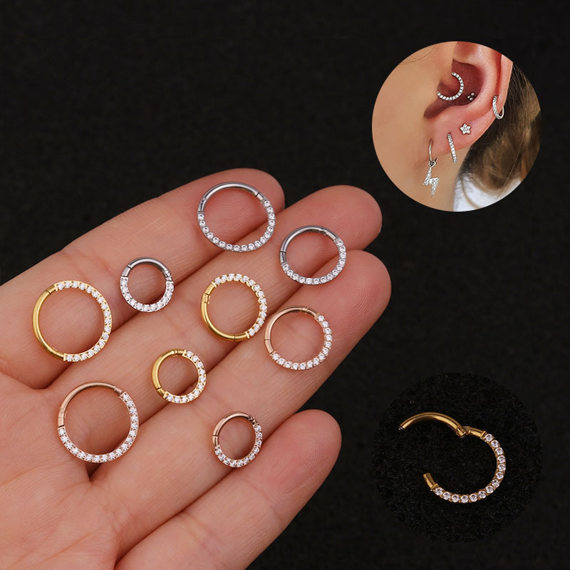 Piercing Jewelry Stainless Steel Inlaid Zircon Simple Nose Ring Manufacturer