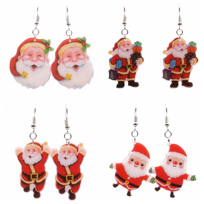 Santa Claus Earrings Snowman Bell Distributor