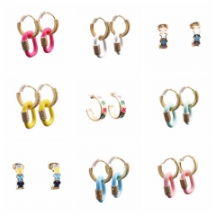 Wholesale Korean Version Of The Zircon Oil Drop Star Earrings Vendors