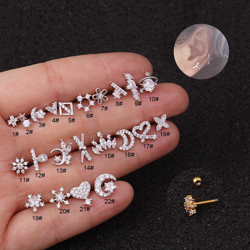 Korean Version Of The  Thick Rod Earrings Stainless Steel Double-sided Screw Mini Earrings Manufacturer