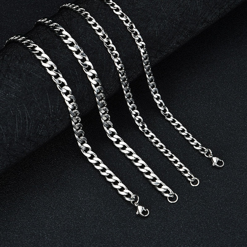 Wholesale Simple Stainless Steel Grinding Chain Hiphop Necklace Street Hip Hop Chain