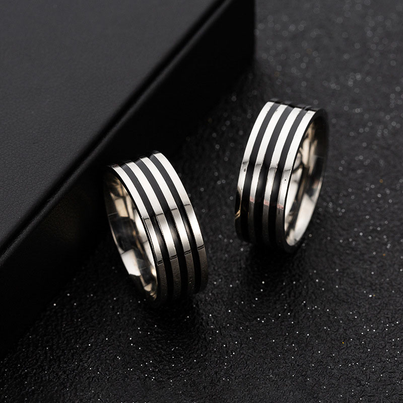 Wholesale 8mm Wide Stainless Steel Men's Drip Oil Ring Simple Fashion Hand Jewelry