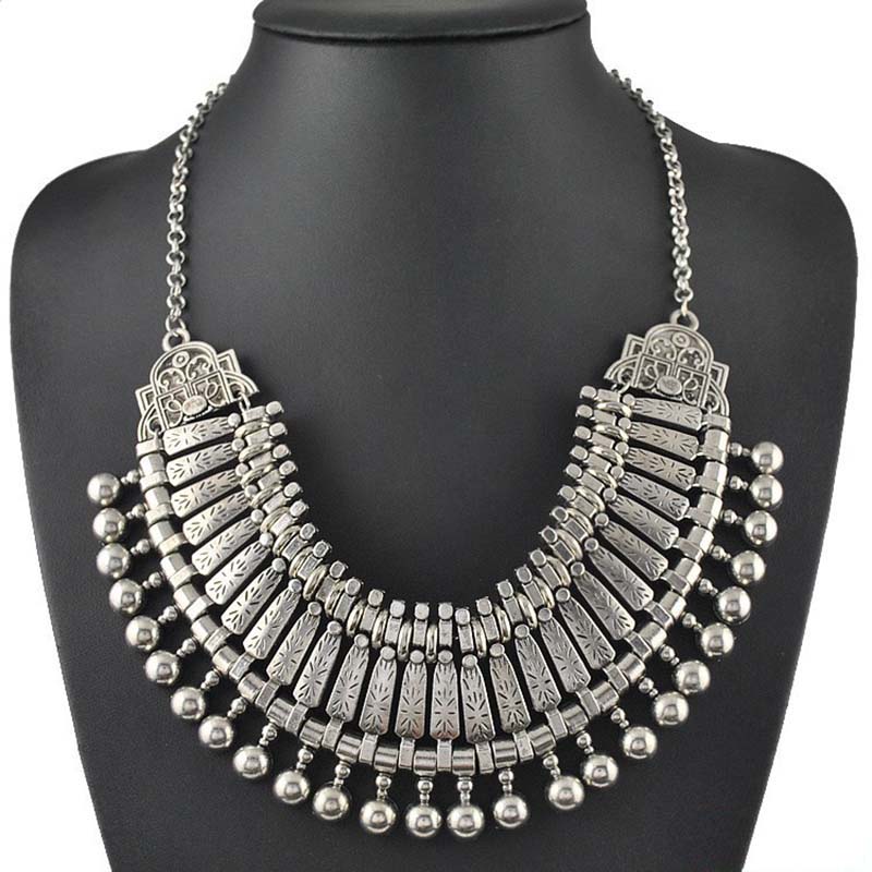 Wholesale Vintage Alloy Carved Necklace Collarbone Chain Bohemian
