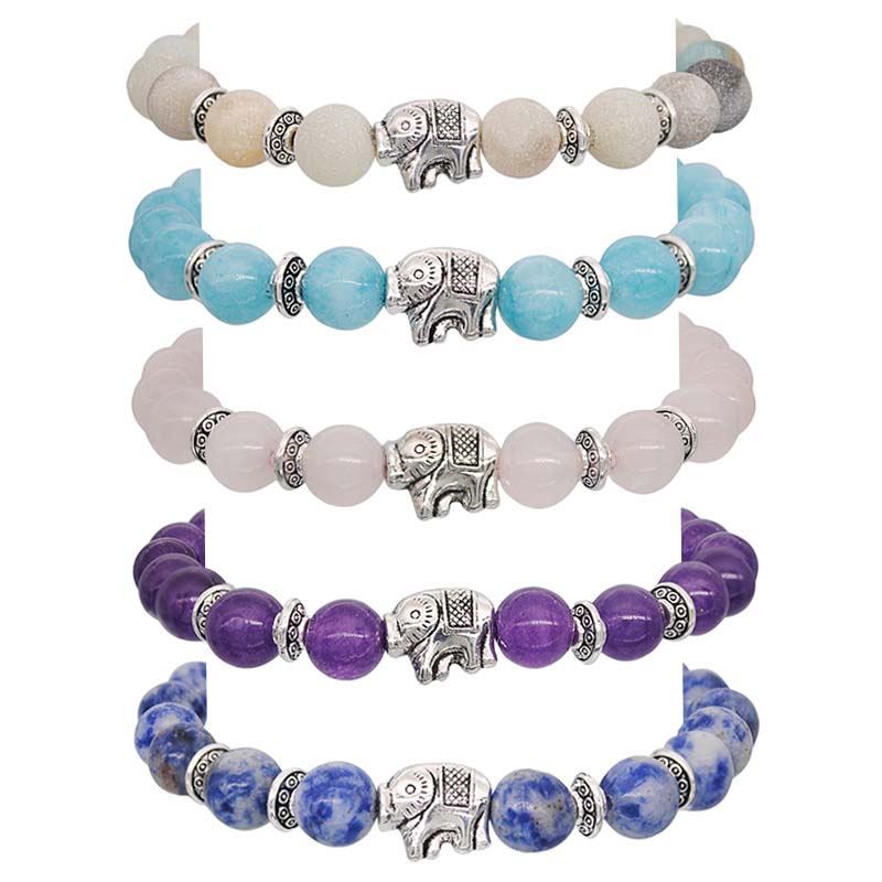 Wholesale Colorful Strings Buddha Beads Amethyst Elephant Bracelet