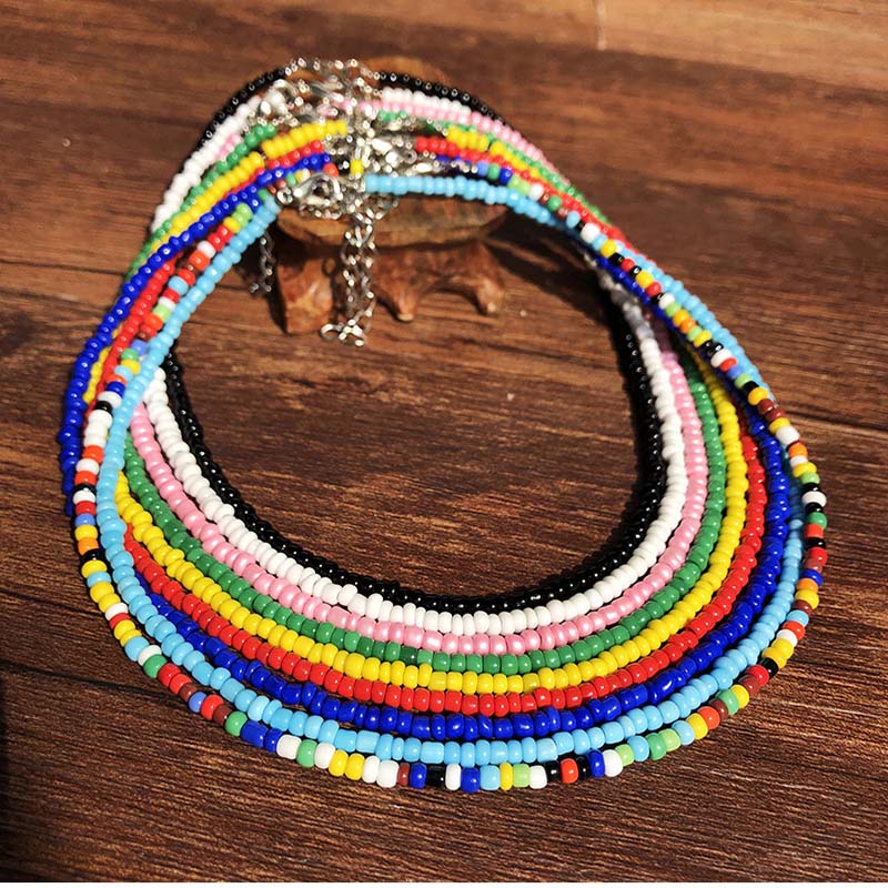 Wholesale Trendy Fashion Bohemian Short Colorful Resin Necklace