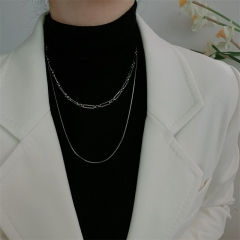 Wholesale Stainless Steel Double-layered Chain Collarbone Chain Necklace