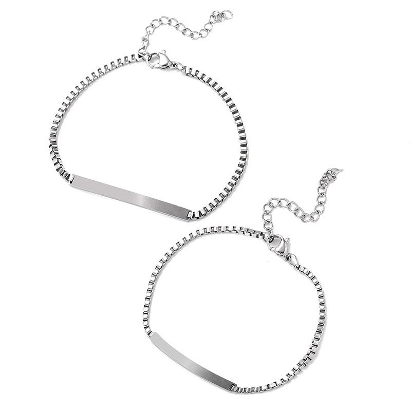 Titanium Steel Mirror Bracelet Diy Engraved Name Date Bracelet Holiday Gift Distributor