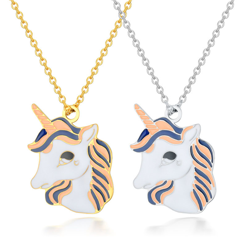 Fashionable Unicorn Necklace Pony Titanium Steel Pendant Distributor